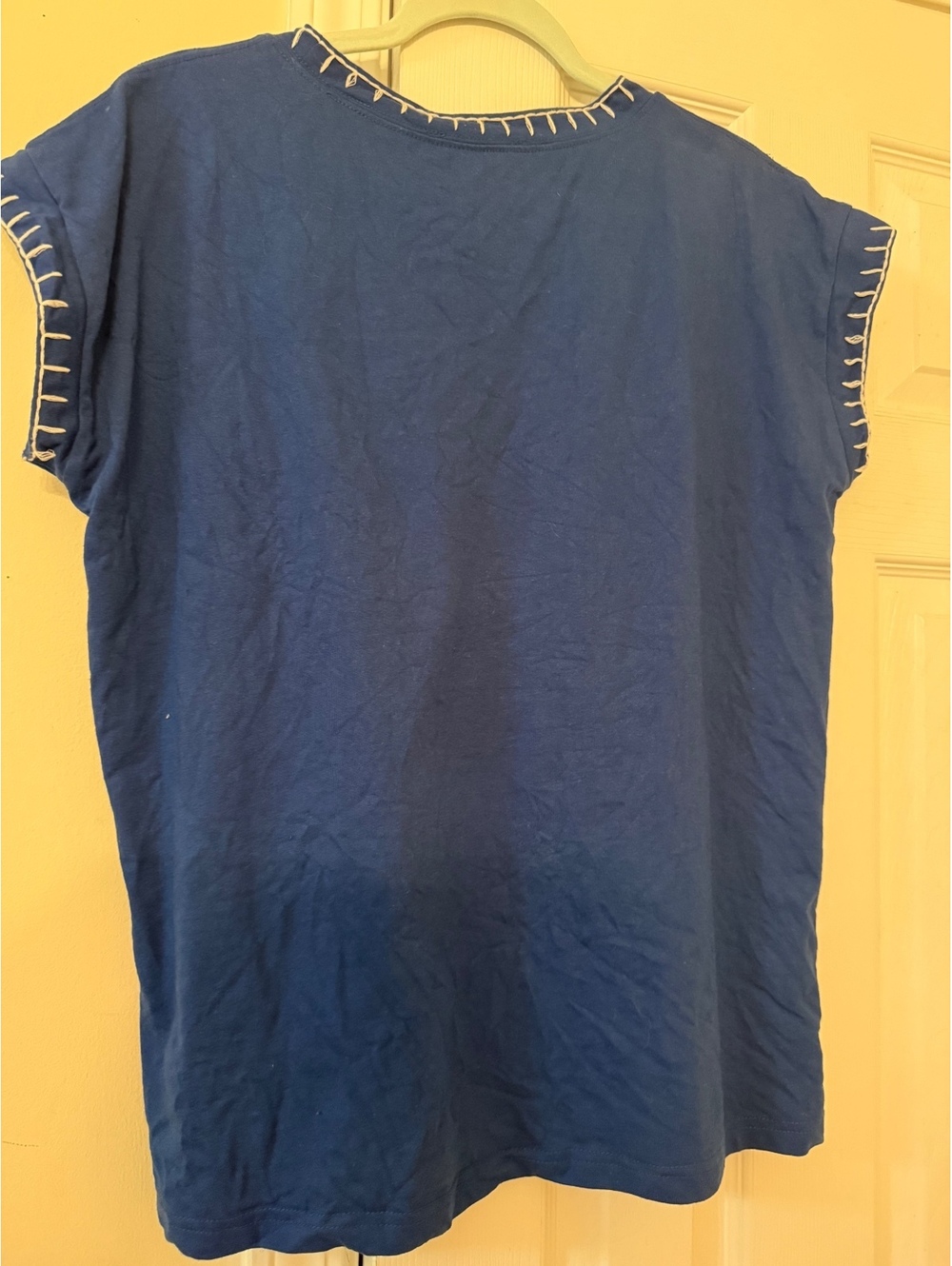 NWOT Zenana Blue Stitch Shirt Size L - Picture 3 of 3
